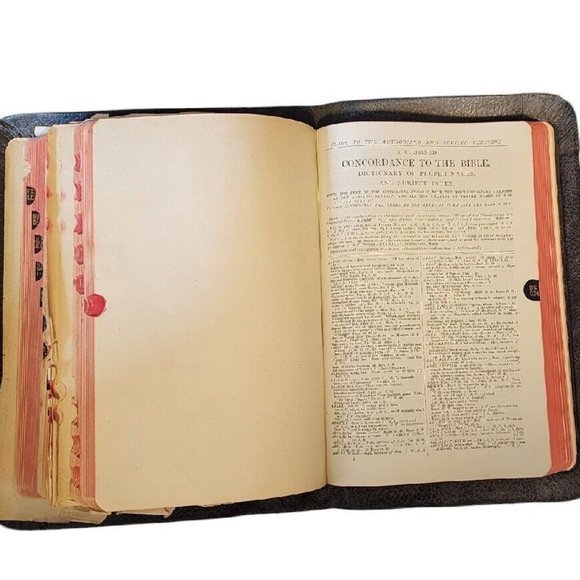 Antique Holy Bible Self Pronouncing Teacher’s Edition Concordia St Louis 1923 - Picture 10 of 15